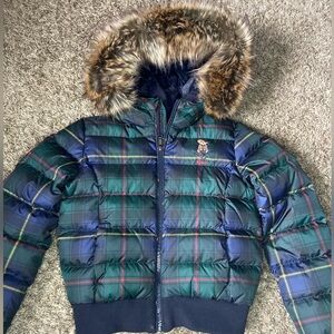 Girls' Polo Bear Plaid Down Puffer Jacket - Little
Kid Size 7